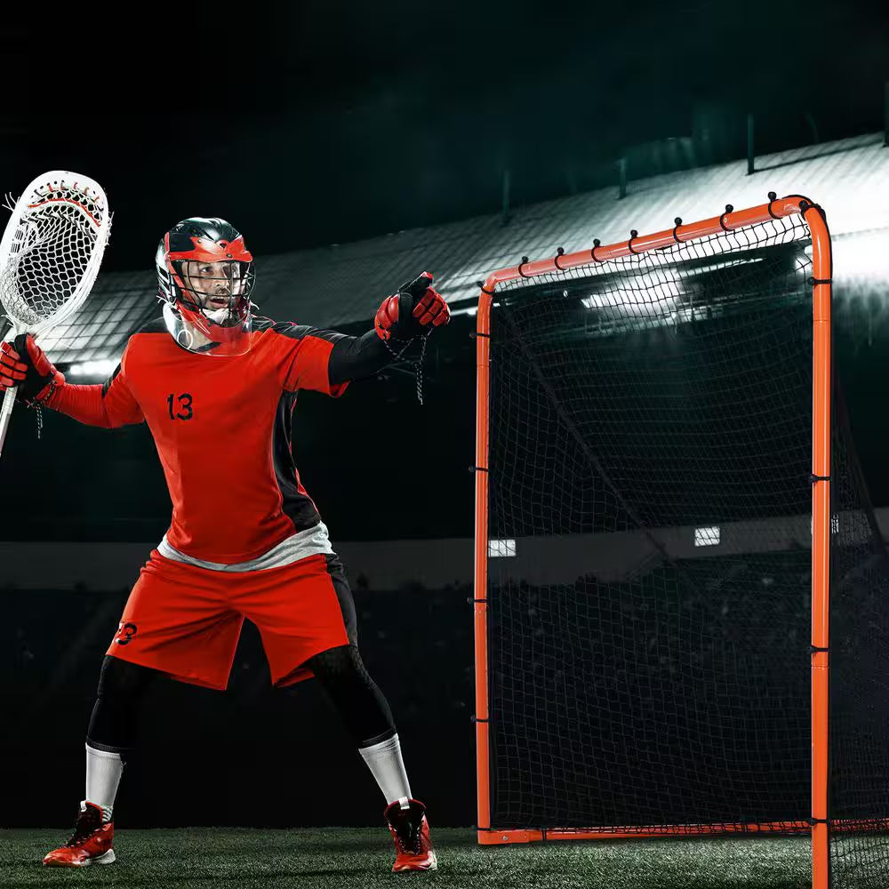 Professional Lacrosse Goal - 6' x 6' Folding Portable Training Net with Steel Frame for Backyard Use