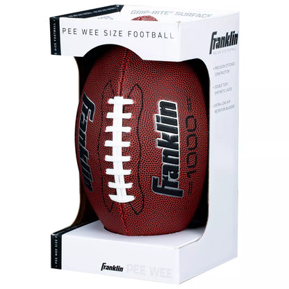 Franklin Sports 1000 Series Grip Rite Peewee Football - Size 6, Brown, Butyl Bladder