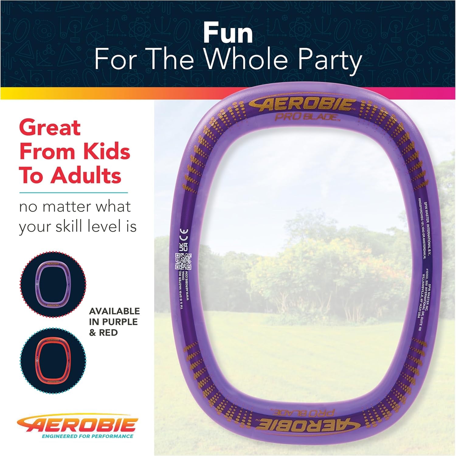 Pro Blade Throw Ring, Lightweight Kids Toy for Disc Golf, Backyard Games & More, Outdoor Games for Adults and Family Ages 5 & Up, Purple