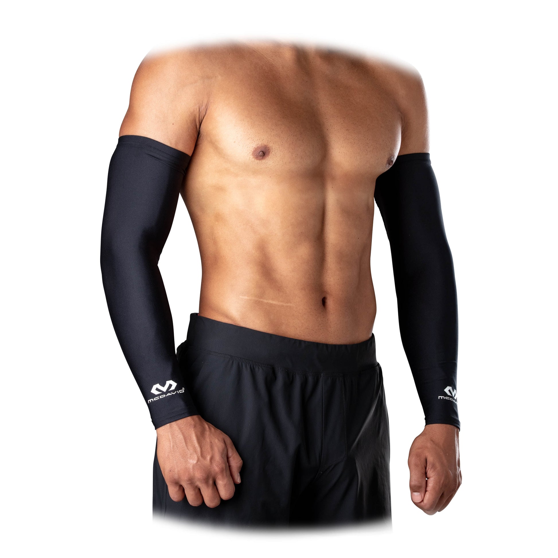 Unisex Adult Compression Arm Sleeves Pair in Black, Size S/M