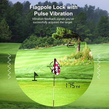 Golf Range Finder 650 Yards Rangefinder Golfing High Clarity Display 6X Magnification 0.5 Yard Accuracy Pin Seeker Easy to Use(No Magnet)