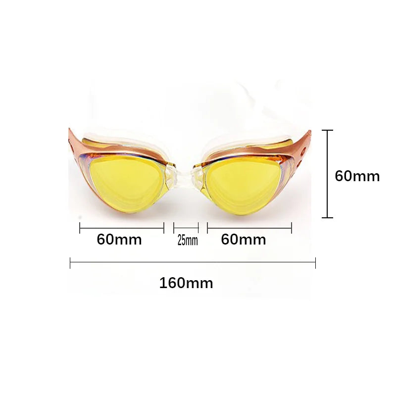 Electroplated Swimming Goggles anti Fog Adult Swimming Goggles Waterproof Silicone Swimming Goggles Set Adjustable