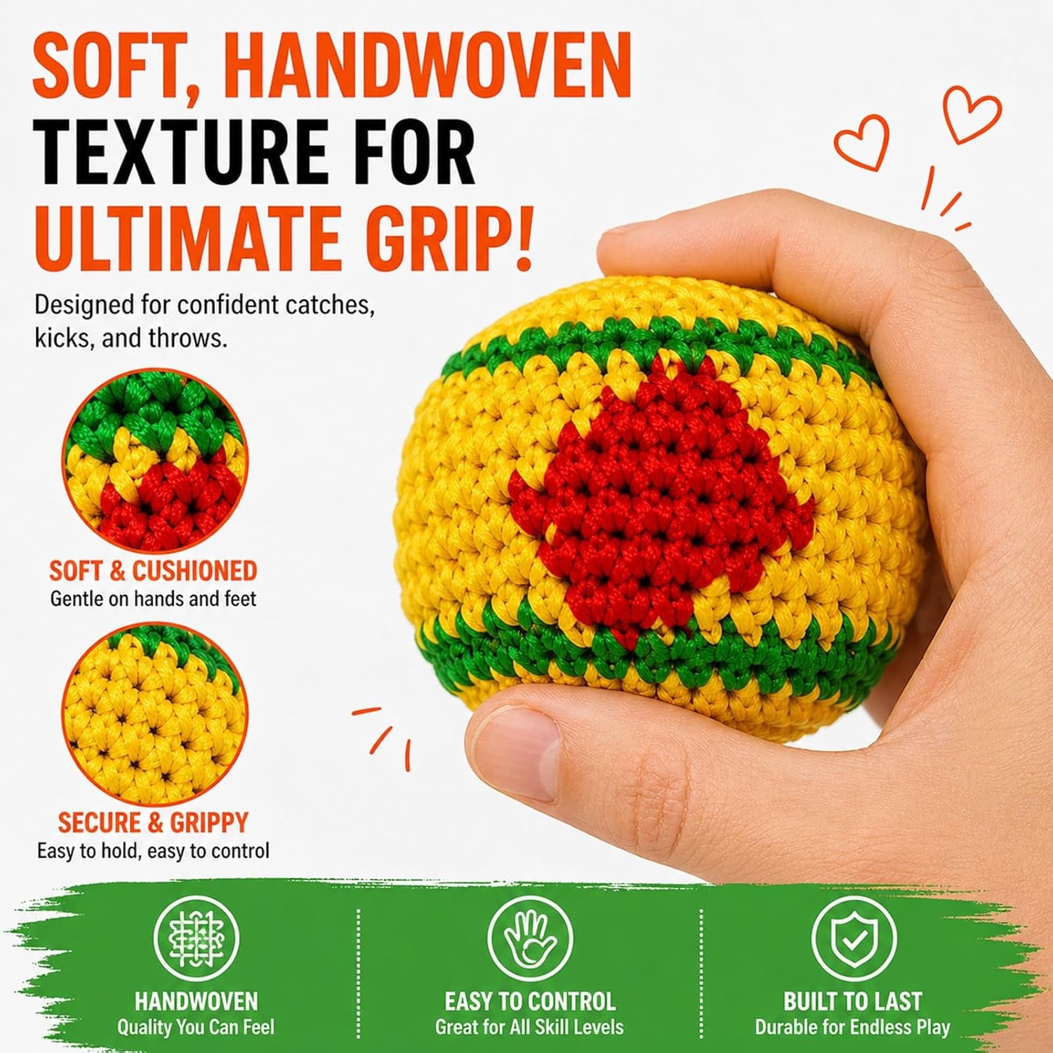 6/12/24PCS Crochet Footbag Set, 2026 New Knitted Kick Balls for Kids & Adults, Colorful Juggling Toss Bags, Handmade Footbags for Outdoor Games, Party, Playground & Travel