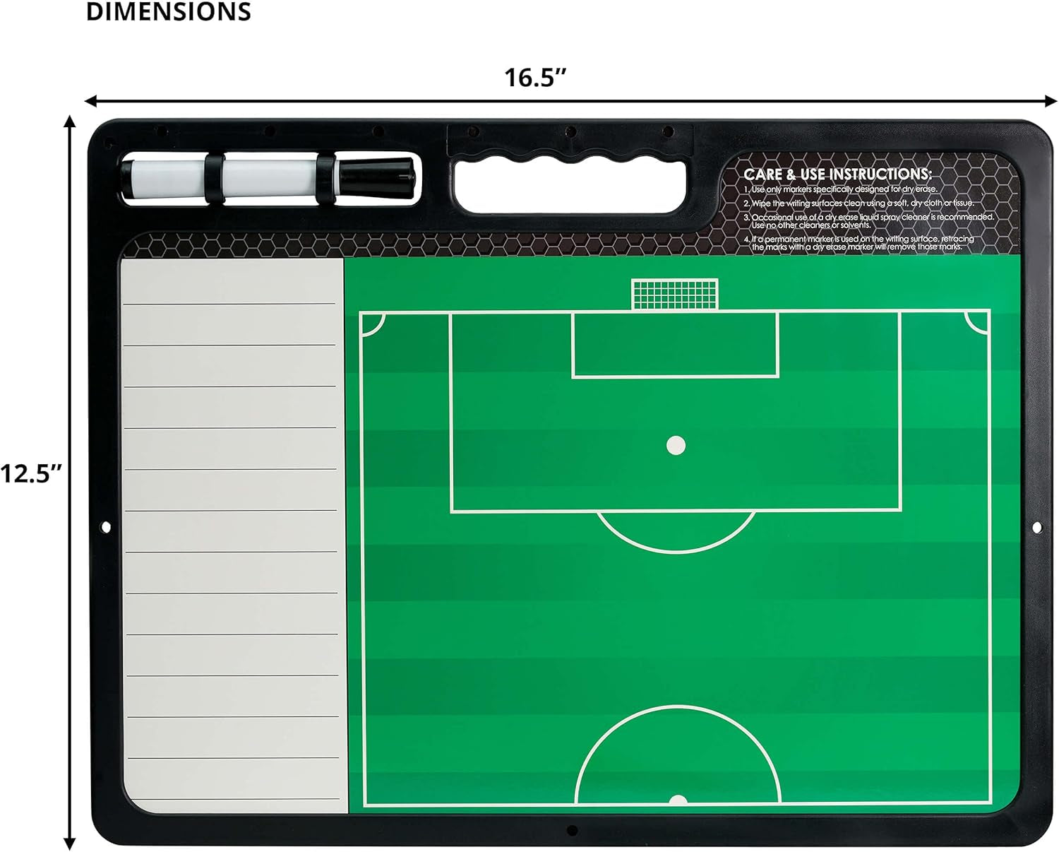 Premium Coaches Clipboard | Double-Sided Dry Erase Marker Board for Basketball, Baseball, Soccer, Football, Hockey (Marker Included)