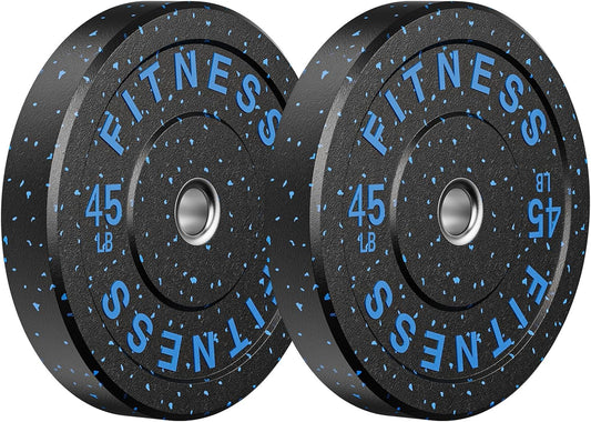 Weight Plates, 2-Inch Weights Plates Set, Floor Protective Rubber Weight Plates, 10-600Lbs Bumper Plates for Barbell Strength Training & Weightlifting (Single/Pair/Full Set)