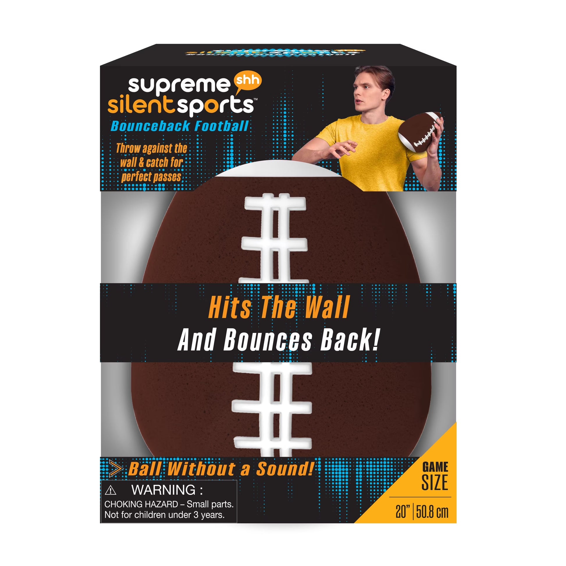 Indoor Bounceback Football - 20" Game Size, Premium Foam