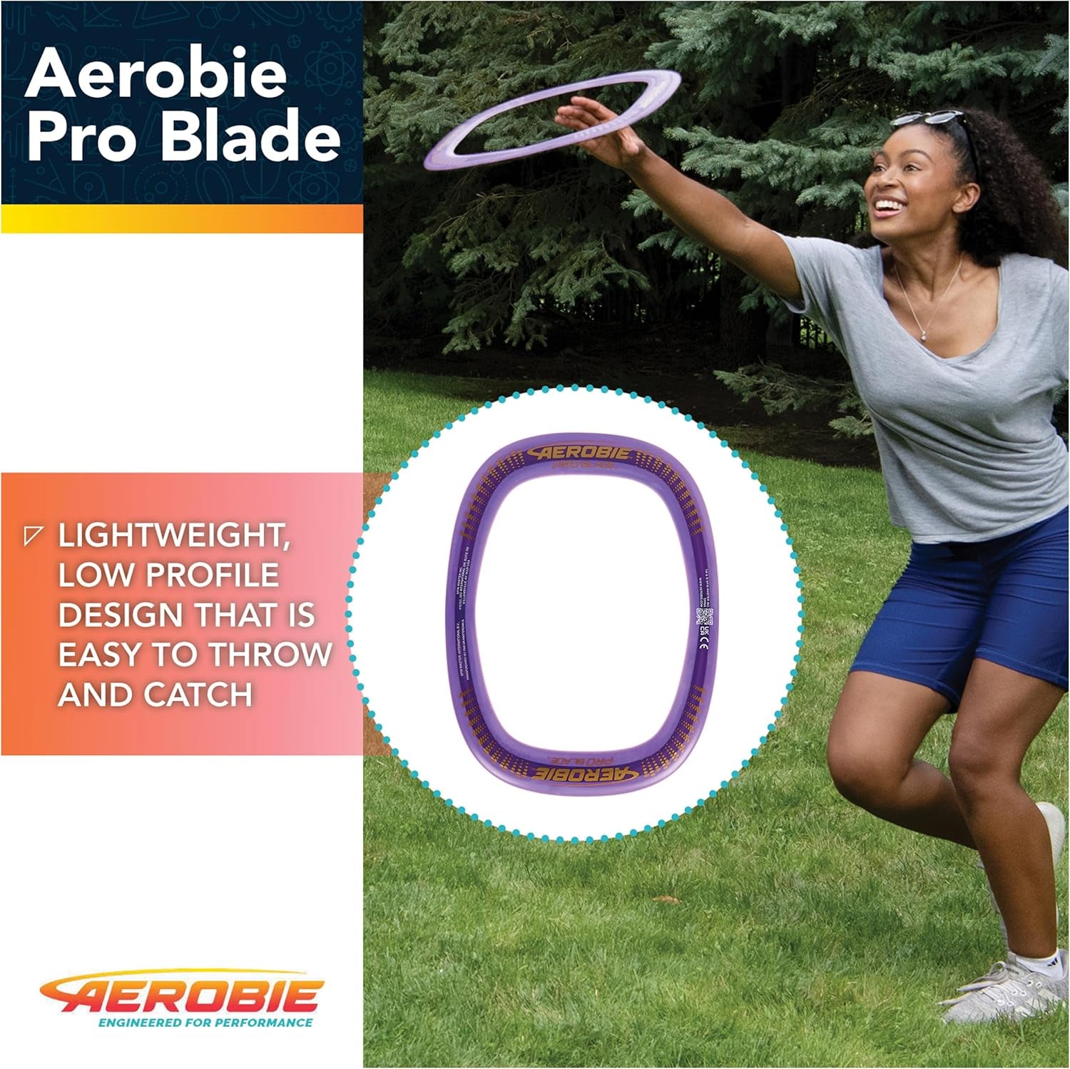 Pro Blade Throw Ring, Lightweight Kids Toy for Disc Golf, Backyard Games & More, Outdoor Games for Adults and Family Ages 5 & Up, Purple