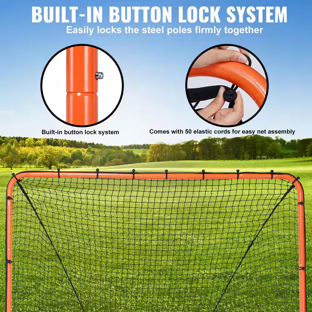 Professional Lacrosse Goal - 6' x 6' Folding Portable Training Net with Steel Frame for Backyard Use