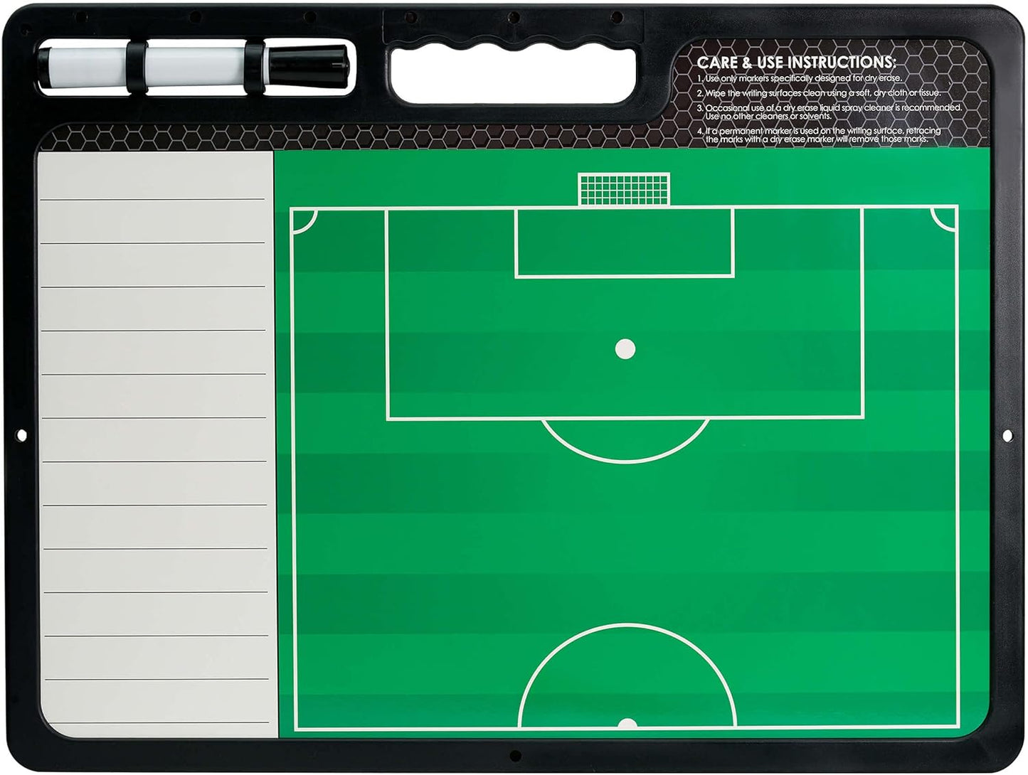 Premium Coaches Clipboard | Double-Sided Dry Erase Marker Board for Basketball, Baseball, Soccer, Football, Hockey (Marker Included)