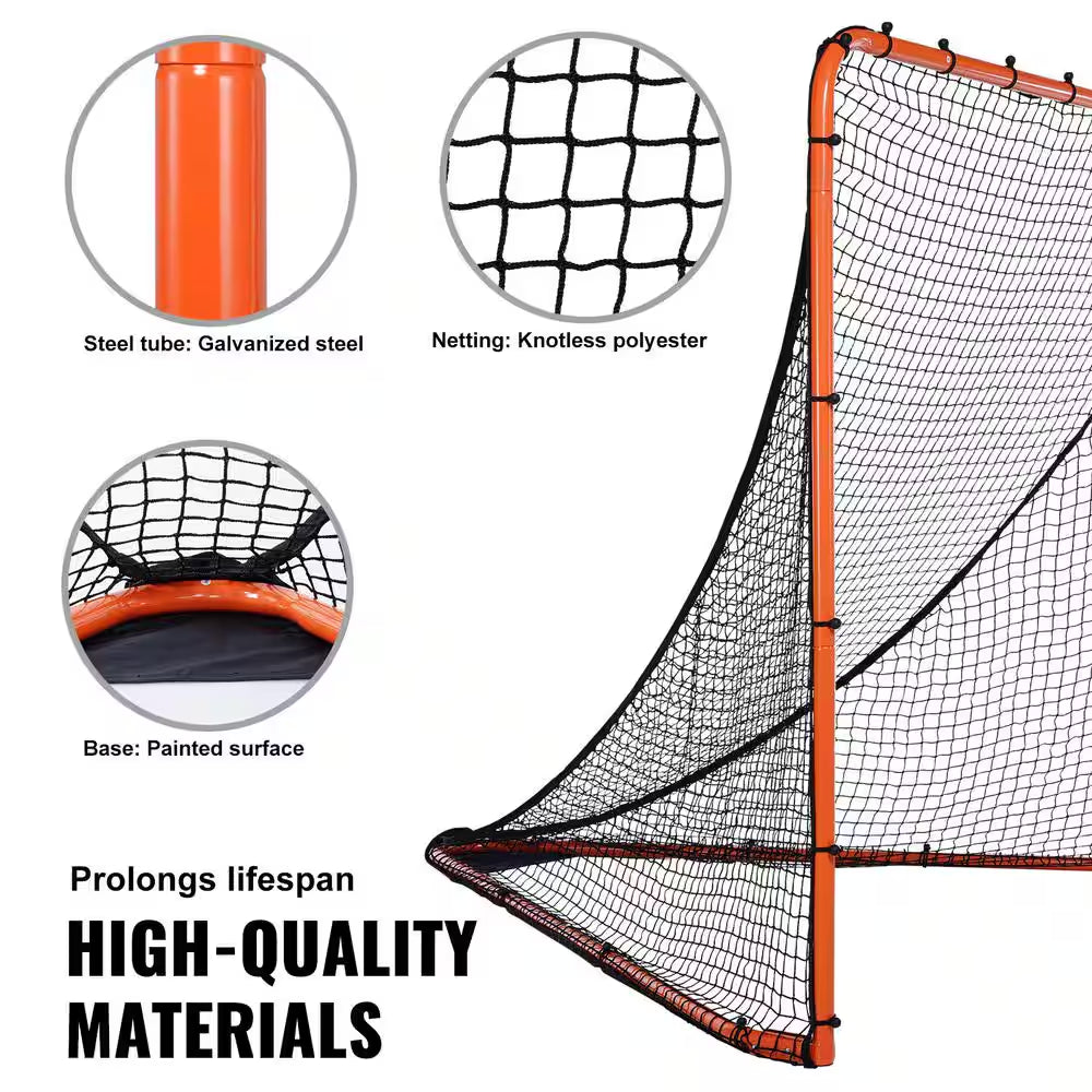 Professional Lacrosse Goal - 6' x 6' Folding Portable Training Net with Steel Frame for Backyard Use