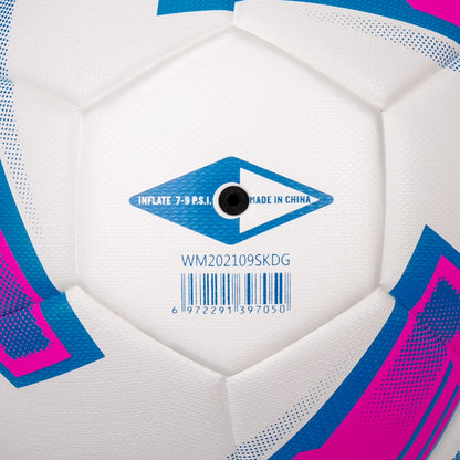 Tristar Size 4 Youth and Beginner Soccer Ball, White/Blue/Pink
