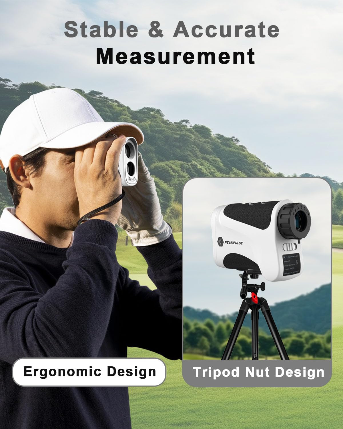 Golf Range Finder 650 Yards Rangefinder Golfing High Clarity Display 6X Magnification 0.5 Yard Accuracy Pin Seeker Easy to Use(No Magnet)