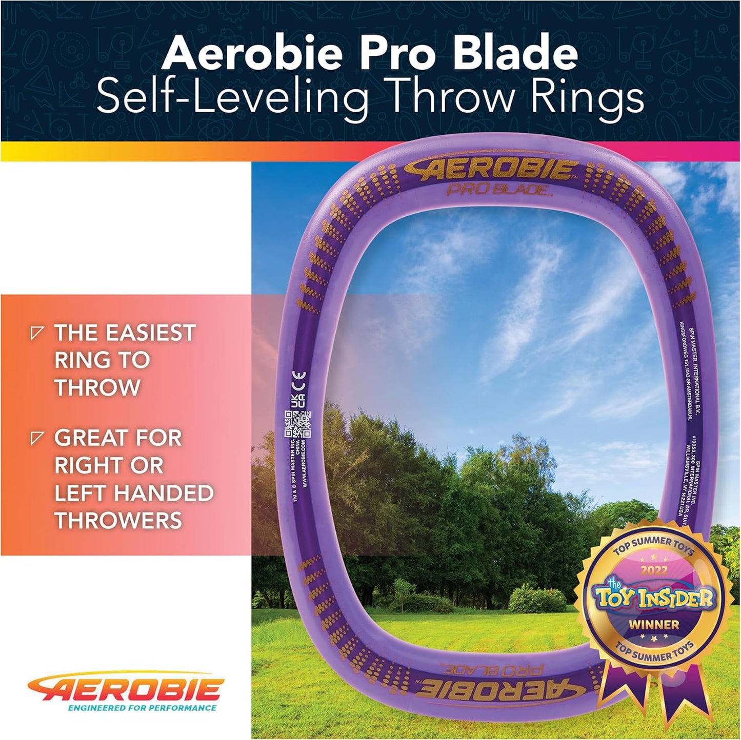 Pro Blade Throw Ring, Lightweight Kids Toy for Disc Golf, Backyard Games & More, Outdoor Games for Adults and Family Ages 5 & Up, Purple