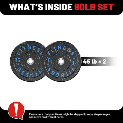 Weight Plates, 2-Inch Weights Plates Set, Floor Protective Rubber Weight Plates, 10-600Lbs Bumper Plates for Barbell Strength Training & Weightlifting (Single/Pair/Full Set)