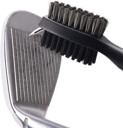 Golf Club Brush and Club Groove Cleaner 2 Ft Retractable Zip-Line Aluminum Carabiner, Lightweight and Stylish, Ergonomic Design, Easily Attaches to Golf Bag