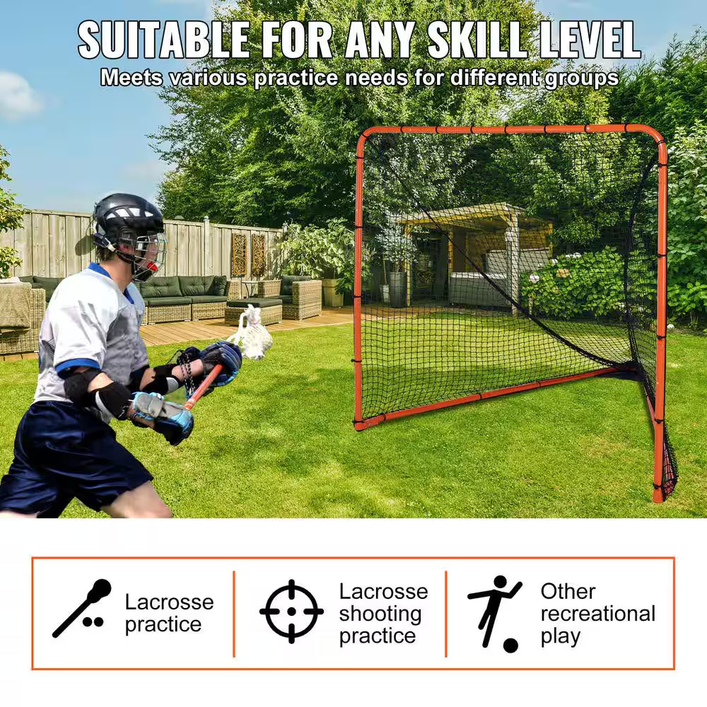 Professional Lacrosse Goal - 6' x 6' Folding Portable Training Net with Steel Frame for Backyard Use