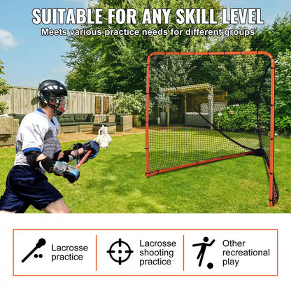 Professional Lacrosse Goal - 6' x 6' Folding Portable Training Net with Steel Frame for Backyard Use